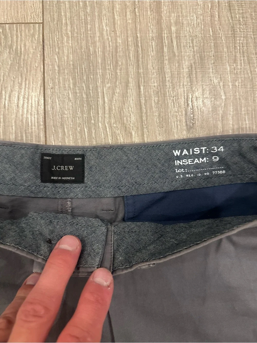 J. Crew Men's Charcoal Gray Flat-Front Chino Shorts